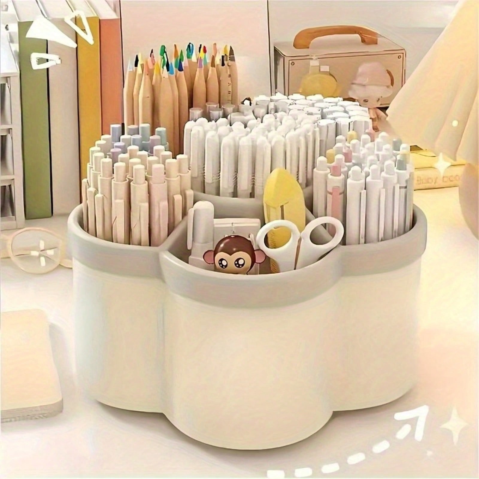 Ideal Stationery & Office Supply - 360 Degree Rotating Desktop Storage Box