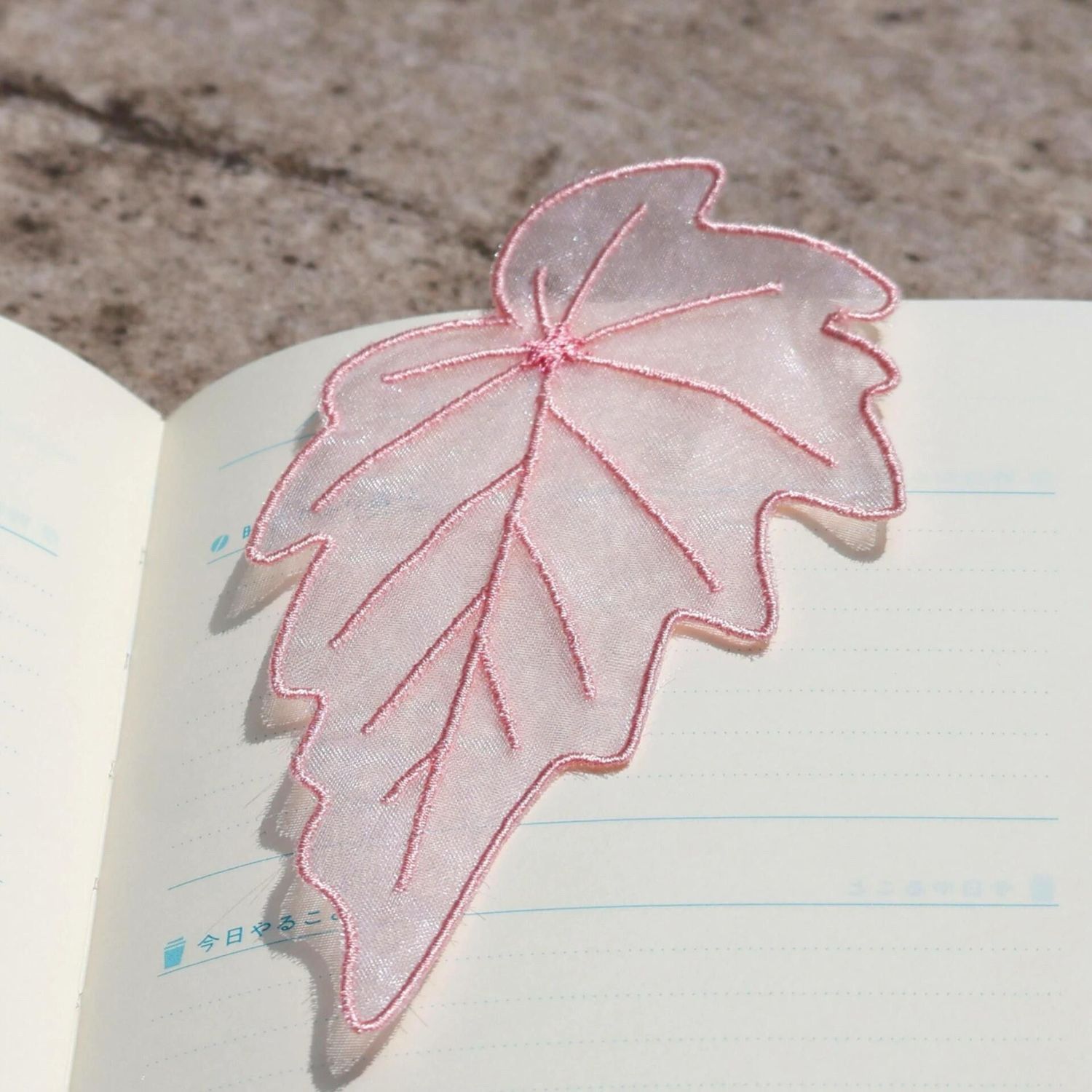 Office Supply Office Stationery Items - Organza Embroidery Leaf Bookmark Ins Reading