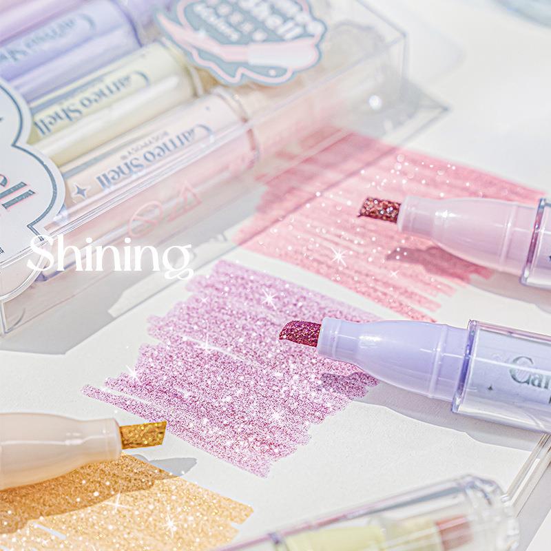 4 Colors/Set Glitter Highlight - Highlighter Set Pastel review and price