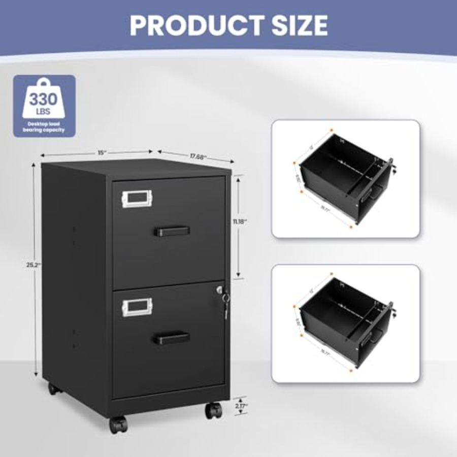 2-Drawer Rolling File Cabinet  - File Folder Hanging review and price
