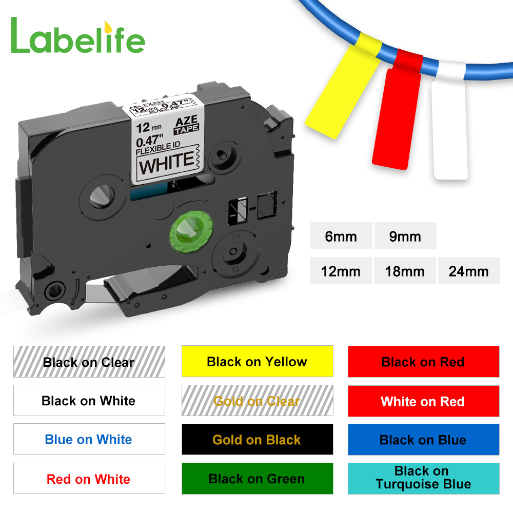 Multicolor TZe-FX231 Flexible  - Label Printer Tape review and price