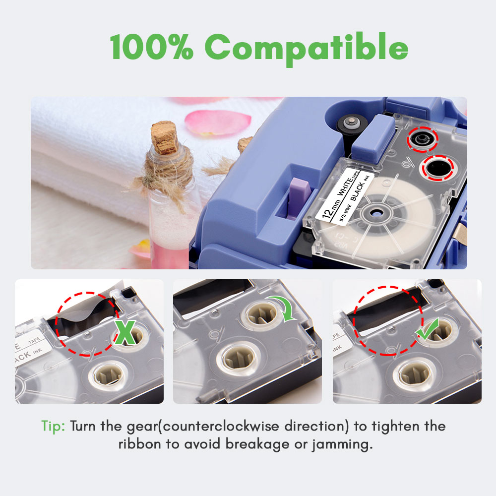 2/5Pcs XR12WE XR9WE Black on W - Label Printer Tape review and price