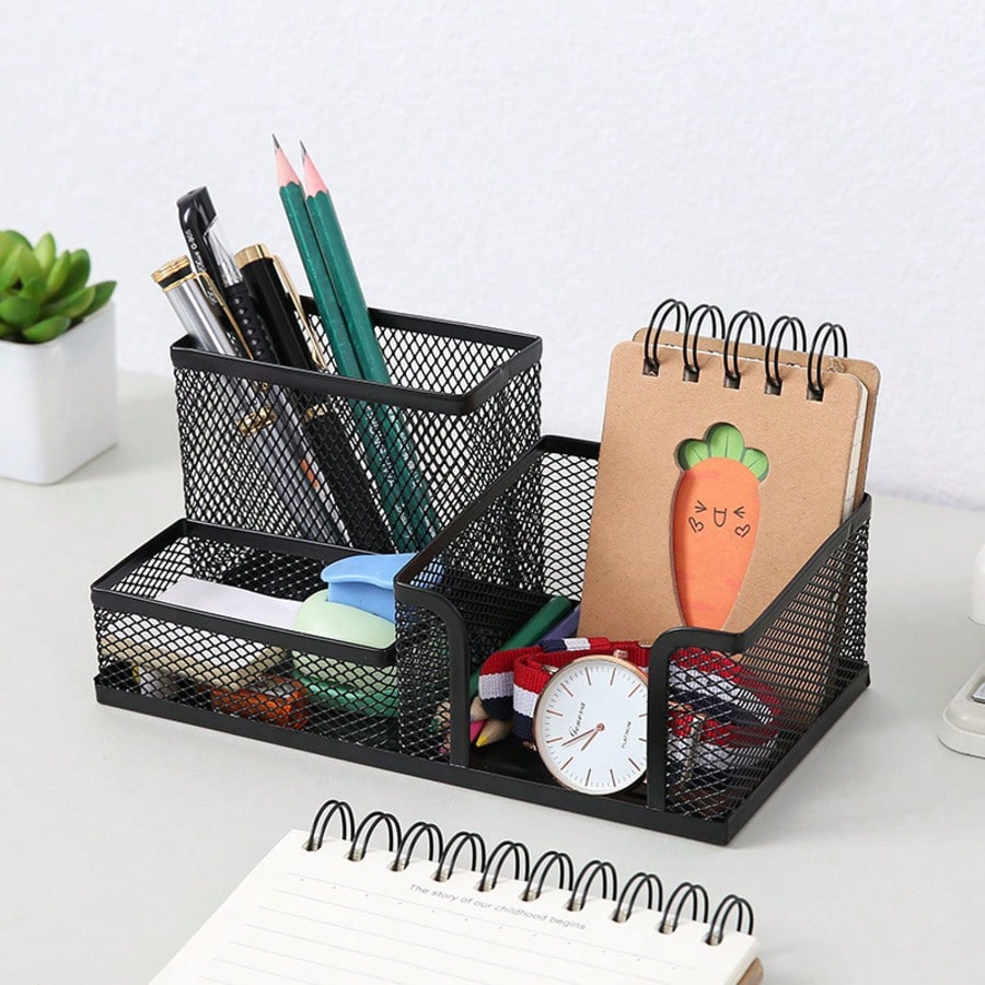 Black Metal Mesh Desktop Organ - Office Supply Office Stationery Items review and price